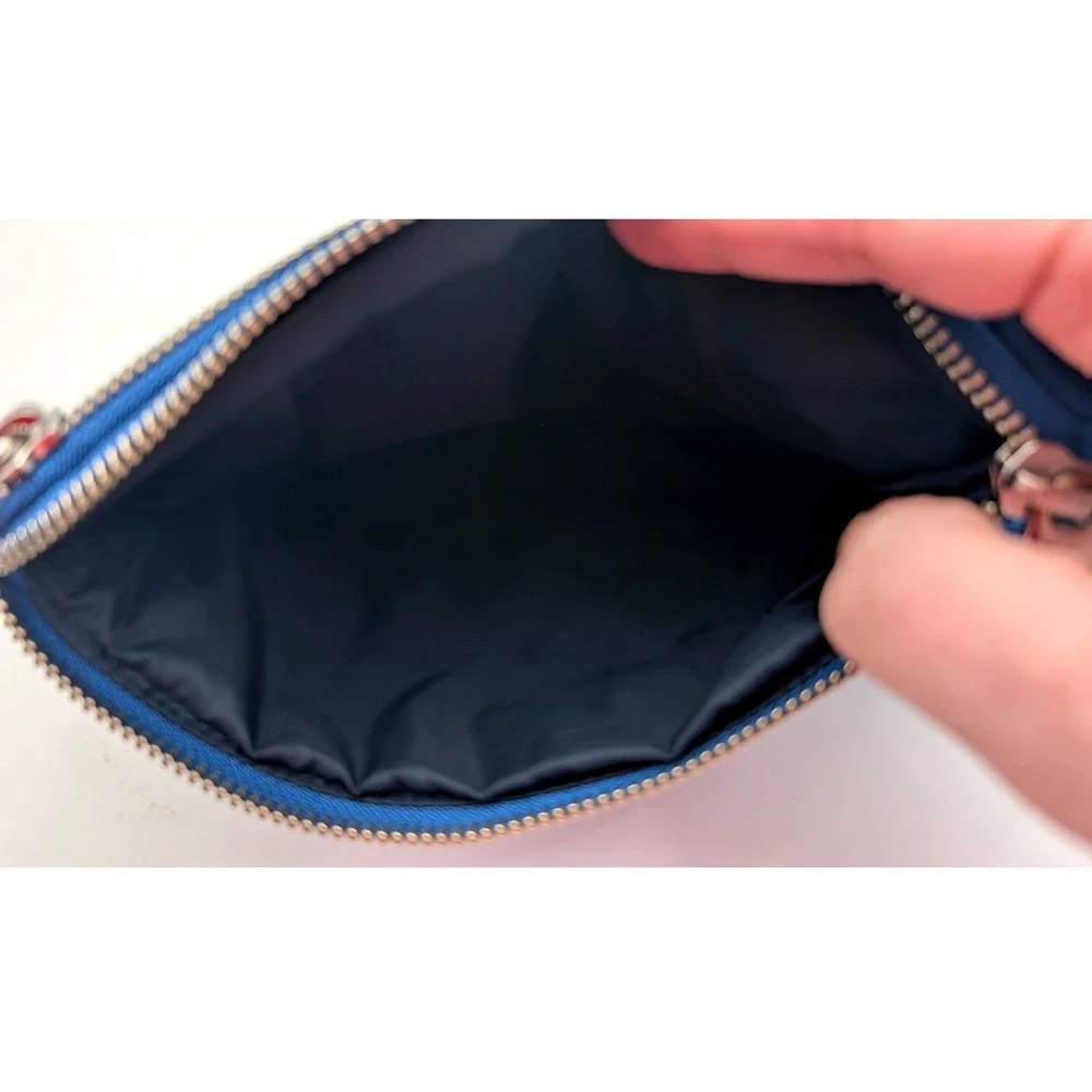 Marc by Marc Jacobs Royal Blue Quilted Nylon Cosmetic Pouch Makeup Bag Zip Case